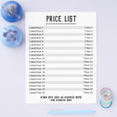 料金表. 最大20項目＆価格. 片面 チラシ (シングル)