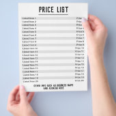 料金表. 最大20項目＆価格. 片面 チラシ (手)