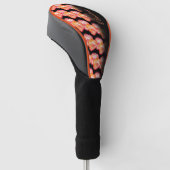 斜めに入れ墨のハート行を黒いカスタム ゴルフヘッドカバー (アングル)