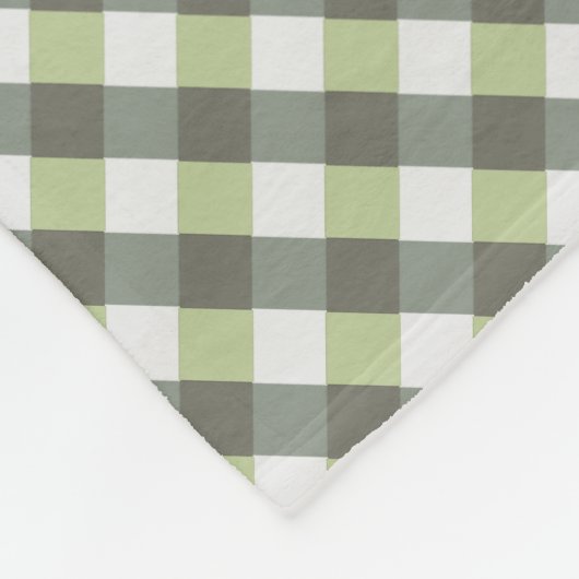 斜めに織った緑のグレーパターン フリースブランケット (角)