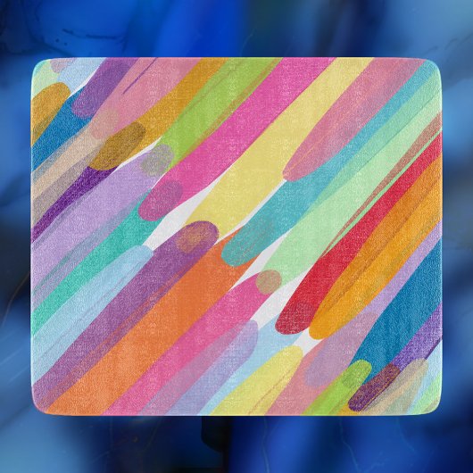 斜めのカラーストローク、抽象芸術絵を描の カッティングボード