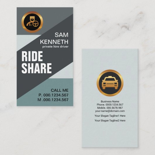 斜めのグレートラベルロードライド共有 名刺 (正面/裏面)