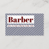 斜めのストライプ線のパターンが青い白 名刺 (正面)