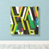 斜めのスリップストリームパターン キャンバスプリント (インサイチュ (ウッドフロア))