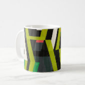 斜めのスリップストリームパターン コーヒーマグカップ (正面左)