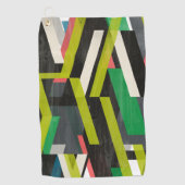 斜めのスリップストリームパターン ゴルフタオル (正面)