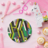 斜めのスリップストリームパターン ペーパープレート (パーティー)