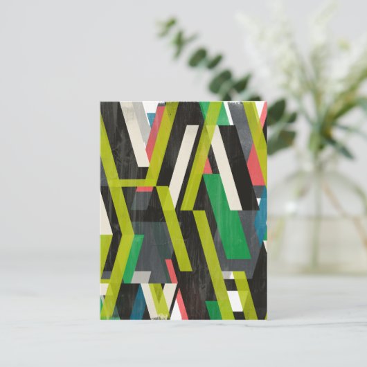 斜めのスリップストリームパターン ポストカード (スタンド正面)