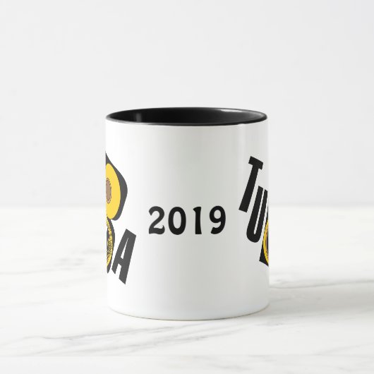 斜めのトゥバ文字 マグカップ (中央)