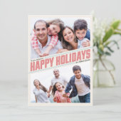 斜めのハッピー ホリデー 2 フォト カード (スタンド正面)