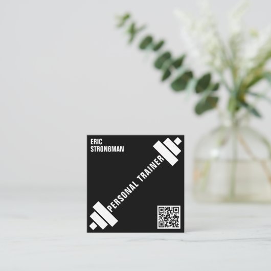 斜めのバーベル スクエア名刺 (スタンド正面)