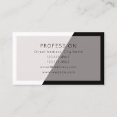 斜めのモダンでエレガントな割れ目の真珠の黒 名刺 (裏面)