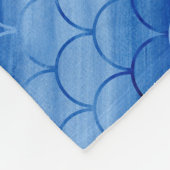 斜めのライトファンとダークブルーのファンの形状 フリースブランケット (角)