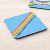 斜めのレインボーストライプル コースター (左側)