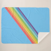 斜めのレインボーストライプル シェルパブランケット (正面(横))