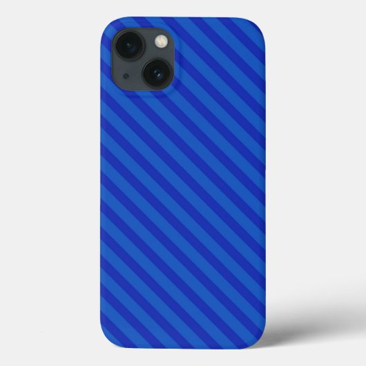 斜めのロイヤルブルーのストライプ Case-Mate iPhoneケース (裏面)