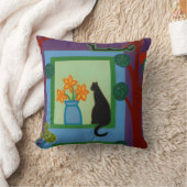 斜めの三日月2008年からの猫 クッション (ブランケット)