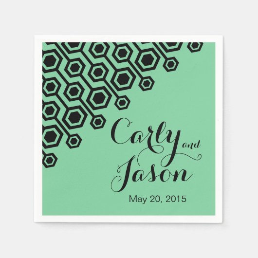 斜めの幾何学的カクテル | ミント スタンダードカクテルナプキン (正面)