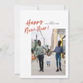 斜めの新年のフラットフォトカードで シーズンカード (正面)