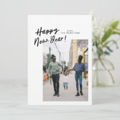 斜めの新年のフラットフォトカードで シーズンカード (スタンド正面)