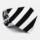斜めの白黒ストライプのタイ ネクタイ (ロール)