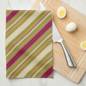 斜めの美しいハンドタオルストライプ キッチンタオル (四つ折り)
