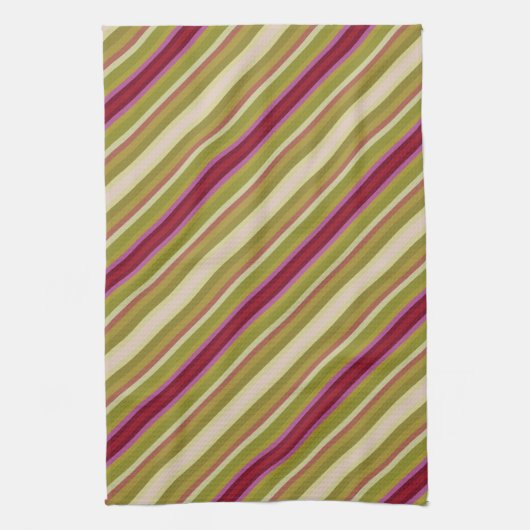 斜めの美しいハンドタオルストライプ キッチンタオル (縦)