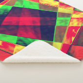 斜めの色の長方形と正方形 シェルパブランケット (3/4)