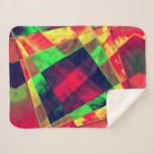 斜めの色の長方形と正方形 シェルパブランケット (正面(横))