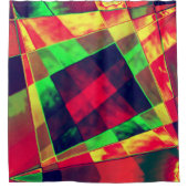 斜めの色の長方形と正方形 シャワーカーテン (正面)