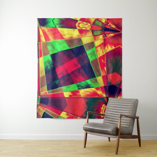 斜めの色の長方形と正方形 タペストリー (インサイチュ)