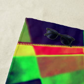 斜めの色の長方形と正方形 ビーチタオル (インサイチュ)