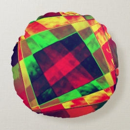 斜めの色の長方形と正方形 ラウンドクッション