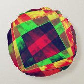斜めの色の長方形と正方形 ラウンドクッション (裏面)