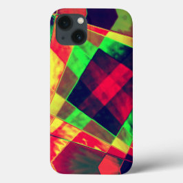 斜めの色付きの長方形と正方形 iPhone 13ケース