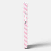 斜めの花のピンクストライプ Case-Mate iPhoneケース (裏面 / 左)