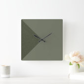 斜めの苔の緑の壁時計 スクエア壁時計 (ホーム)