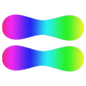 斜めの虹のグラデーション ソフトボール (パネル)