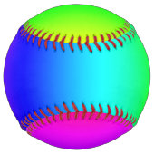 斜めの虹のグラデーション ソフトボール (裏面)
