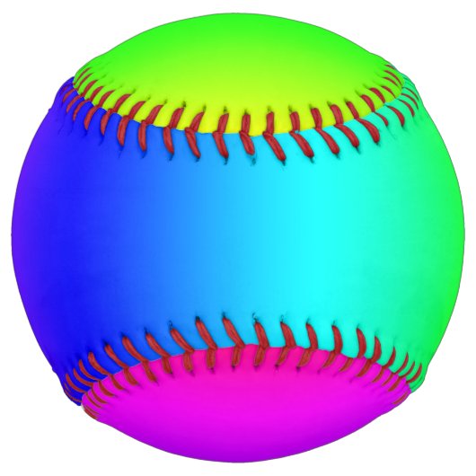 斜めの虹のグラデーション ソフトボール (正面)
