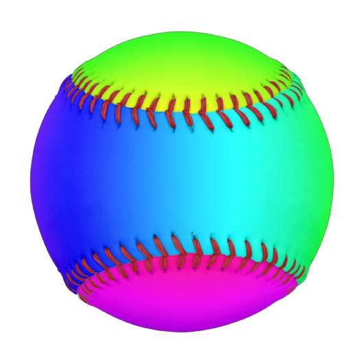 斜めの虹のグラデーション 野球ボール (正面)