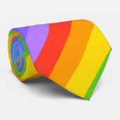 斜めの虹のストライプなパターン ネクタイ (ロール)