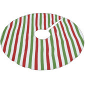 斜めの赤く、白および緑のストライプ ブラッシュドポリエステルツリースカート (アングル)