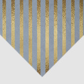 斜めの金のストライプのライトブルー 薄葉紙 (詳細)