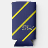 斜めの青と黄色のストライプパパ文字 スリム缶クーラー (裏面)