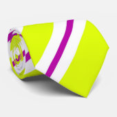 斜めのFluoの緑の白いおよび紫色のタイ ネクタイ (ロール)