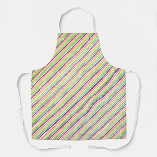 斜めカラフルのストライプエプロン エプロン (正面)