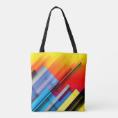 斜めカラフル付きトートバストライプッグ トートバッグ (裏面)