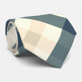 斜めギンガムインクリームと石板グレー ネクタイ (ロール)