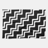 斜めジグザグ二重線パターン キッチンタオル (横)